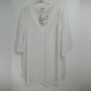 Jordan Taylor White V-neck Swim Coverup Small New